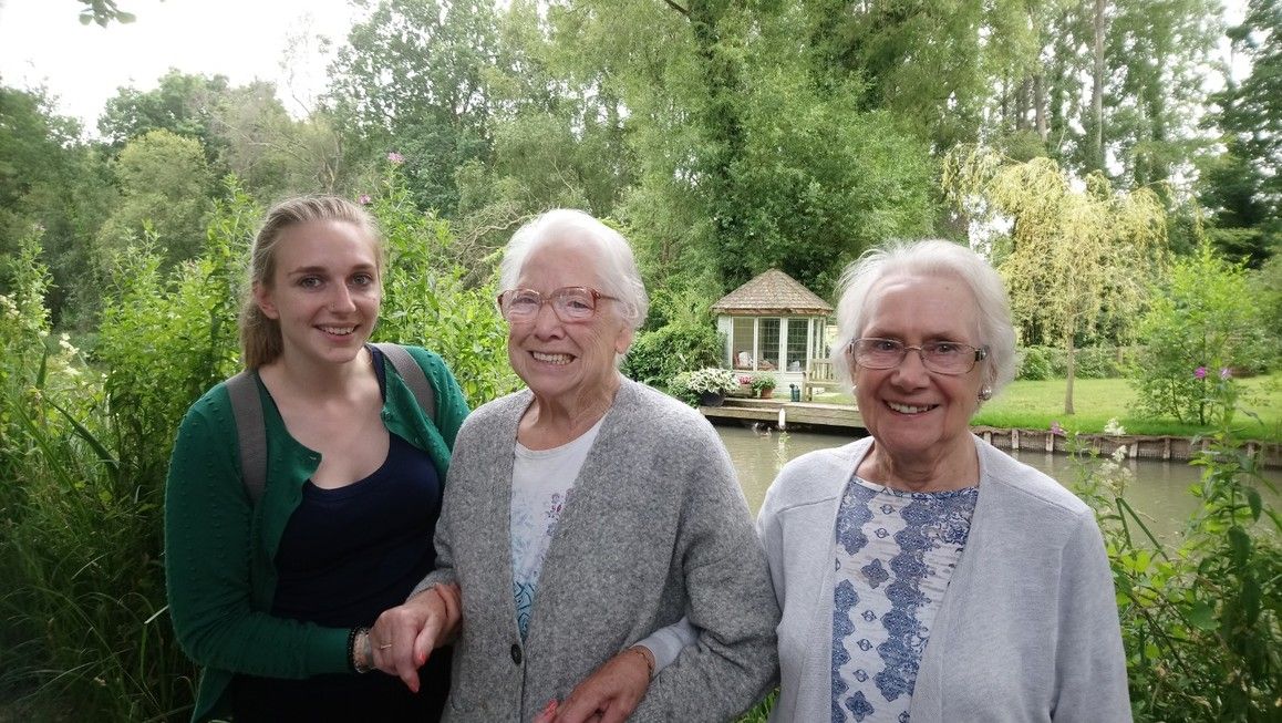 Old Raven residents enjoy evening stroll with ducks in tow!