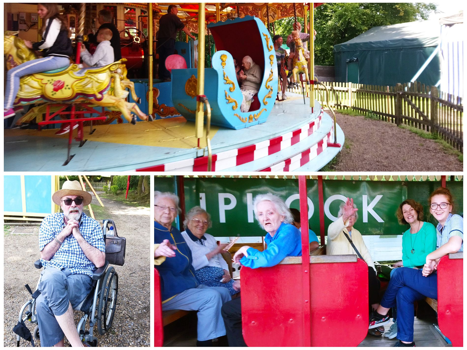 Old Raven House Care Home resident enjoy day out at Hollycombe Steam Fair.