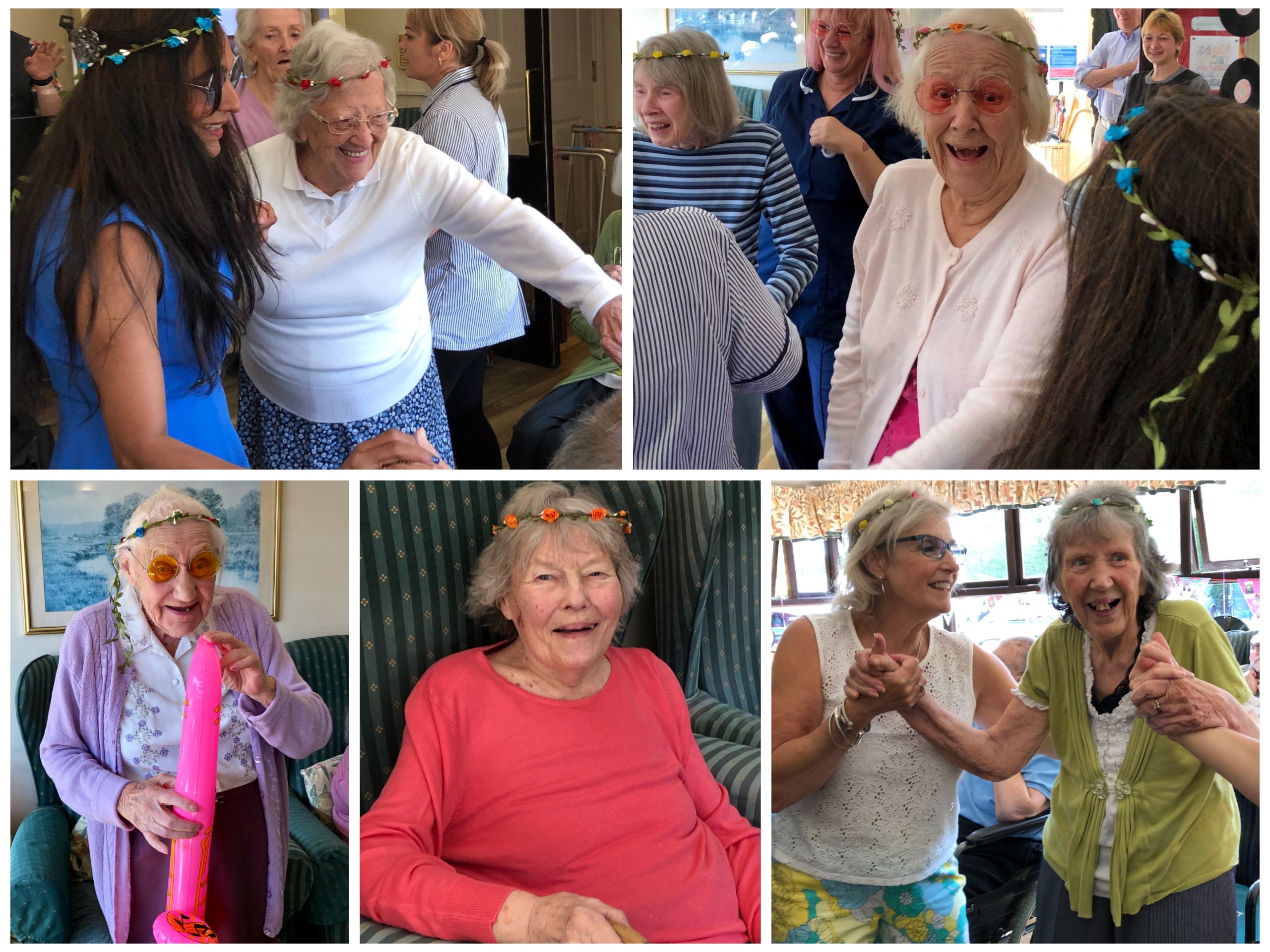 Old Raven House Care Home residents dancing at their own festival called "Ravenstock."