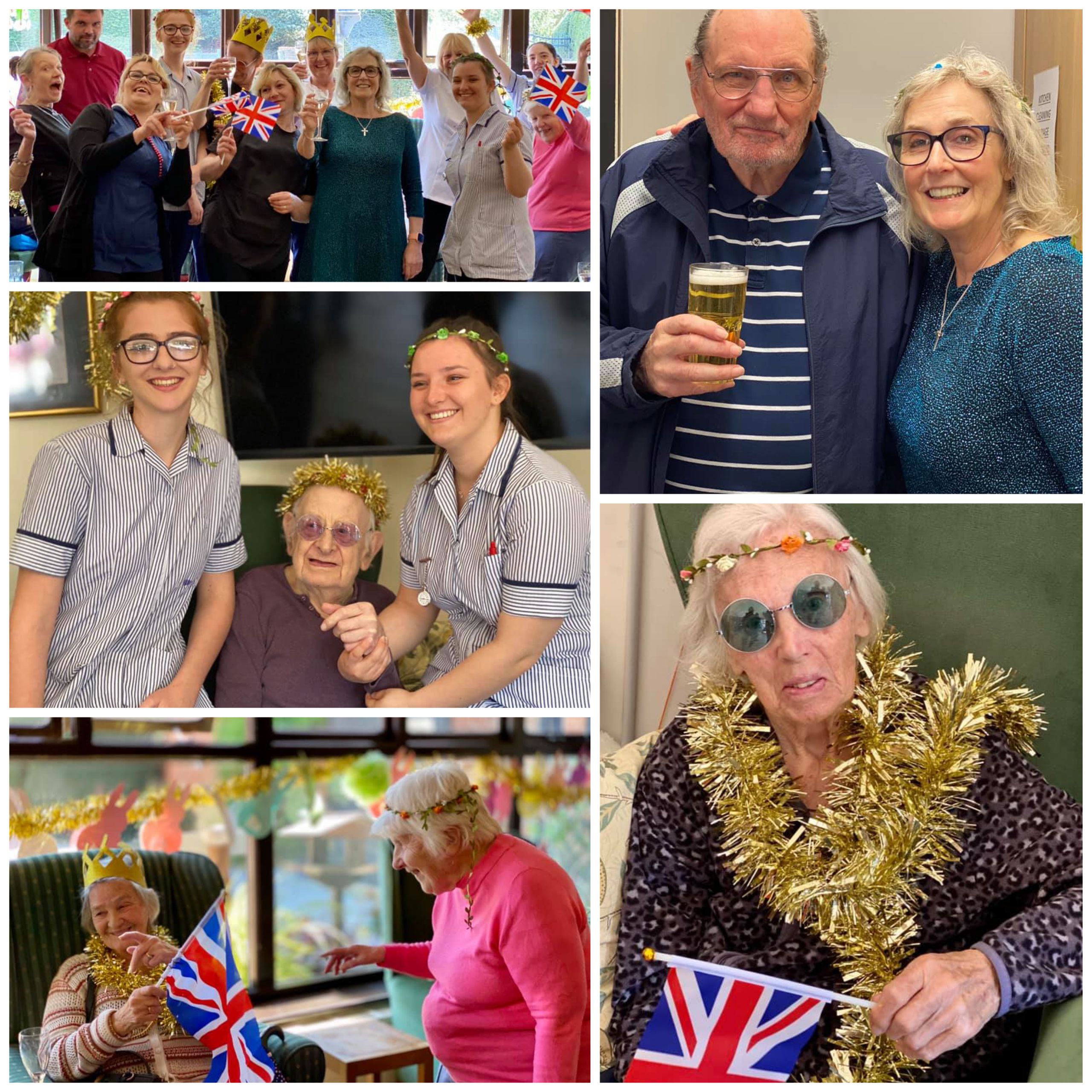 The residents and team at Old Raven House Care Home enjoy a party as part of the 'Sparkle For Social Care' initiative.